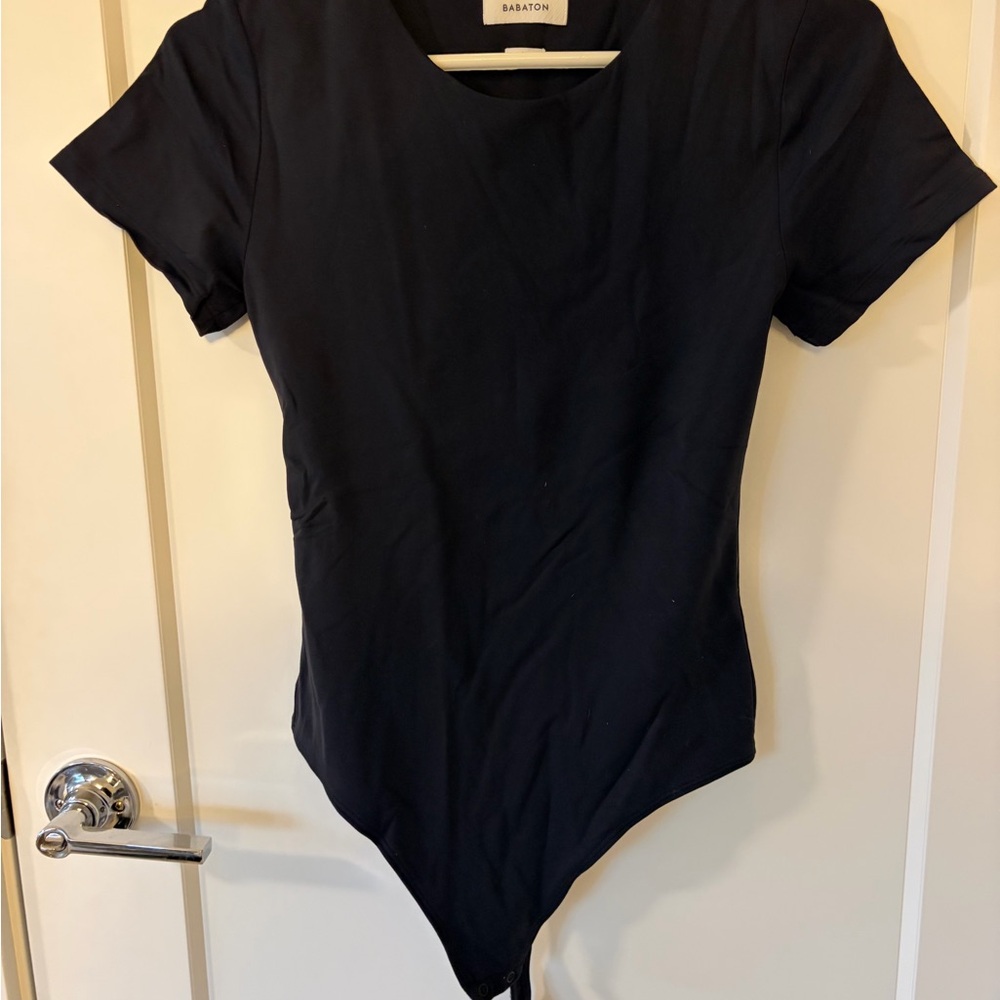 Babaton (Aritzia) Black Short Sleeve Bodysuit